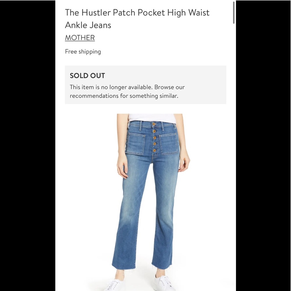 Mother Jeans “The Patch Pocket Hustler” size 24